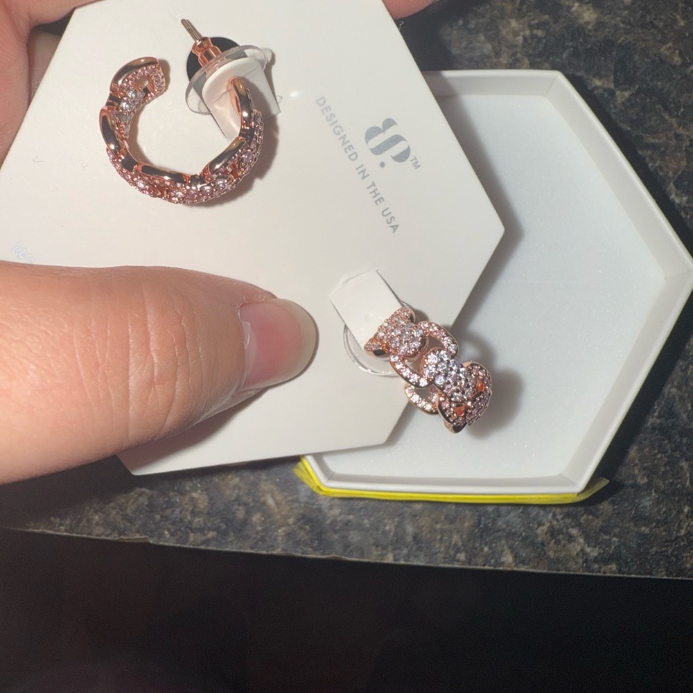 bp Gold Earrings Sparkling Crystal Accents